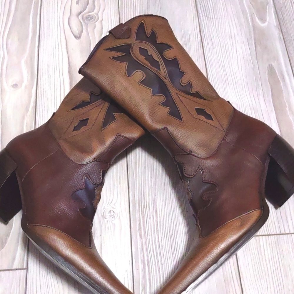 (S-4336)  Bonanza Women's LEATHER Western Boots Size 7.5